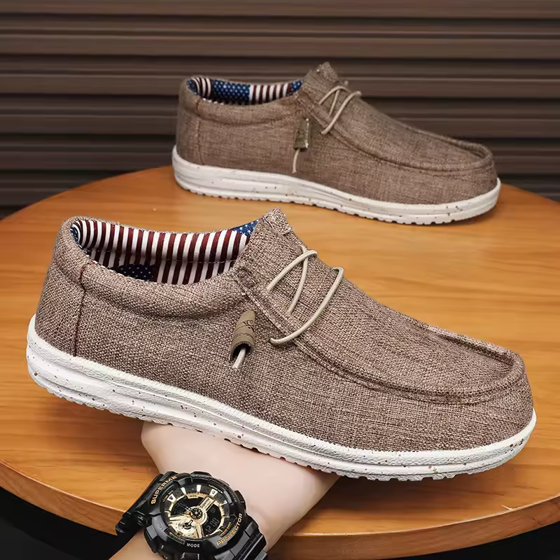 Taupe Canvas Casual Loafer